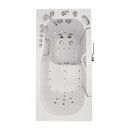 Ella Wheelchair Transfer 30"x60" Acrylic Hydro Massage Walk-In Bathtub with Right Outward Swing Door, 5 Piece Fast Fill Faucet, 2" Dual Drain 5