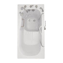 Ella Wheelchair Transfer 30"x60" Acrylic Soaking Walk-In-Bathtub, Right Outward Swing Door, Heated Seat,  5 Piece Fast Fill Faucet, 2" Dual Drain 5