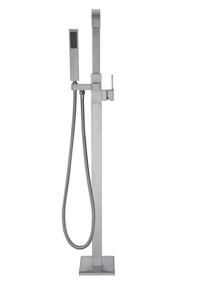 Anzzi Victoria 2-Handle Claw Foot Tub Faucet with Hand Shower in Brushed Nickel FS-AZ0031BN 16