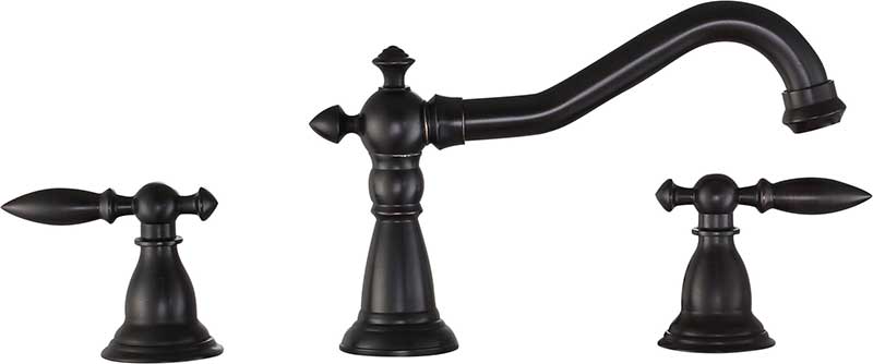 Anzzi Patriarch 2-Handle Deck-Mount Roman Tub Faucet with Handheld Sprayer in Oil Rubbed Bronze FR-AZ091ORB 12