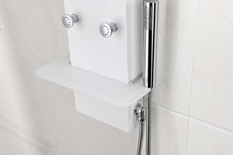 Anzzi Panther 60 in. 6-Jetted Full Body Shower Panel with Heavy Rain Shower and Spray Wand in White SP-AZ8088 21