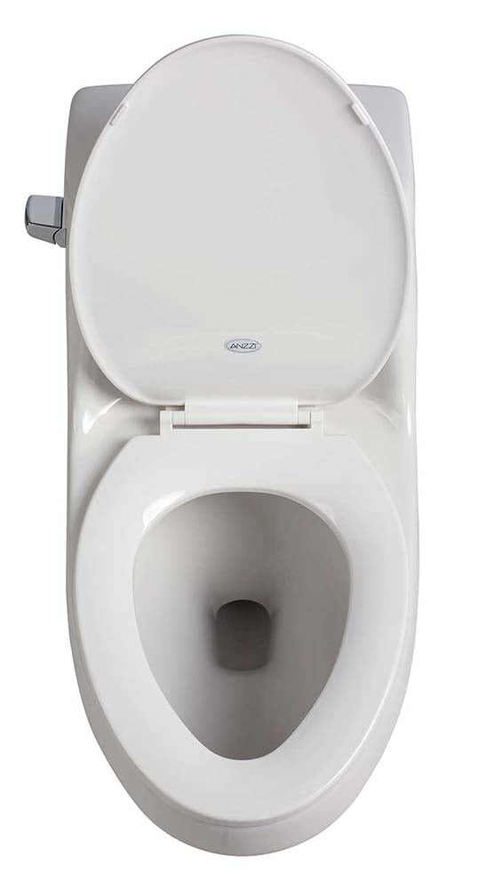 Anzzi Zeus 1-piece 1.28 GPF Single Flush Elongated Toilet in White T1-AZ058 7