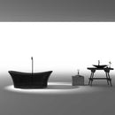 Azul 69 in. One Piece Anzzi Stone Freestanding Bathtub in Translucent Midnight Black 6