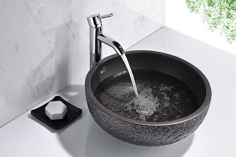 Anzzi Tara Series Ceramic Vessel Sink in Black LS-AZ8195 3