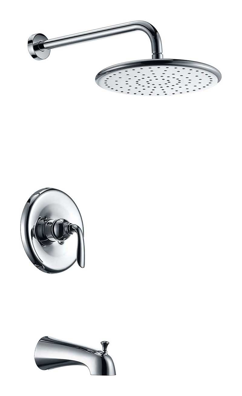 Anzzi Meno Series Single Handle Wall Mounted Showerhead and Bath Faucet in Polished Chrome