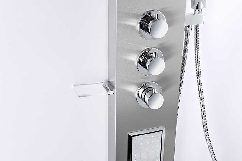 Anzzi Mesmer 58 in. Full Body Shower Panel with Heavy Rain Shower and Spray Wand in Brushed Steel SP-AZ8094 2