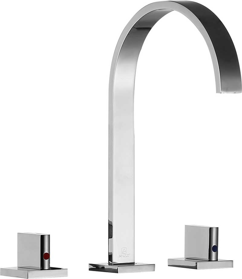 Anzzi Sabre 8 in. Widespread 2-Handle High-Arc Bathroom Faucet in Polished Chrome L-AZ183CH 6