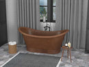 Anzzi Sumatra 70 in. Handmade Copper Double Slipper Flatbottom Non-Whirlpool Bathtub in Hammered Antique Copper FT-AZ331 2