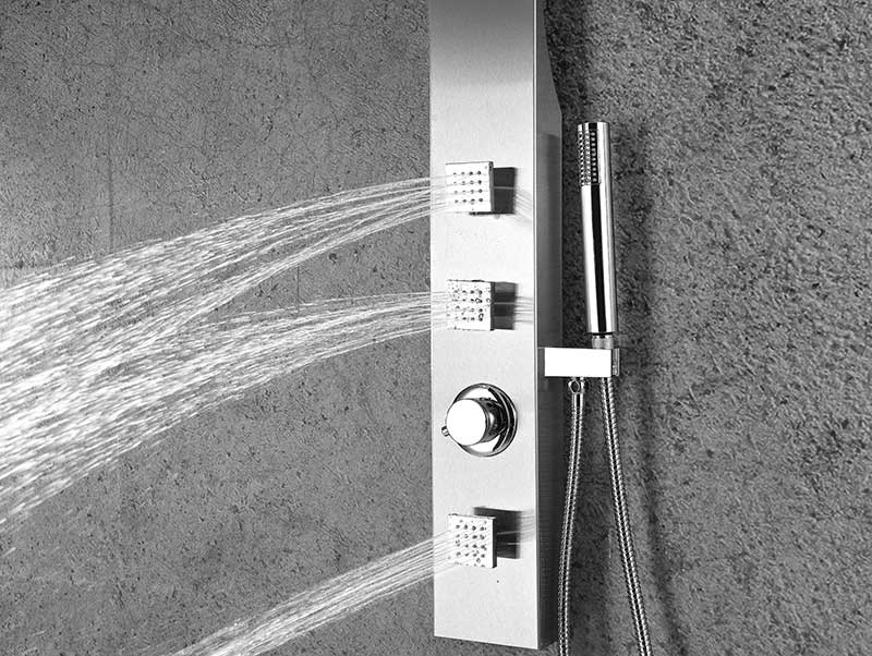 Anzzi Sans 40 in. Full Body Shower Panel with Heavy Rain Shower and Spray Wand in Brushed Steel SP-AZ077 7