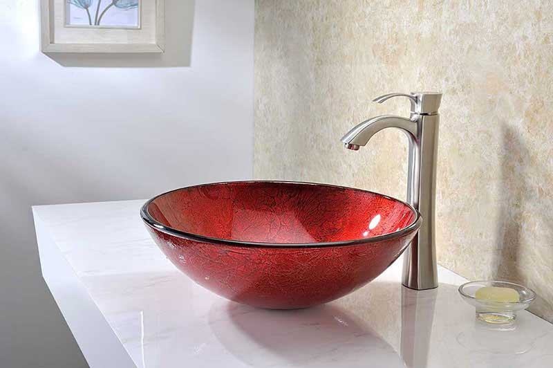 Anzzi Crown Series Deco-Glass Vessel Sink in Lustrous Red 7