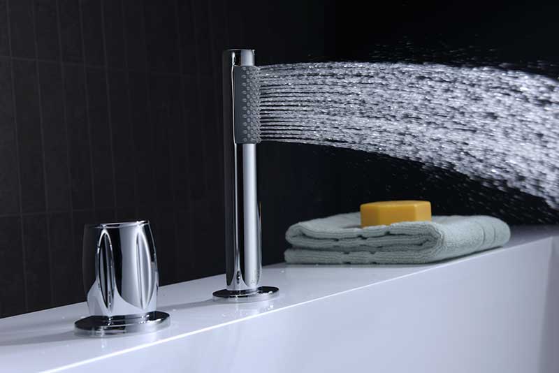 Anzzi Ribbon 3-Handle Deck-Mount Roman Tub Faucet in Chrome FR-AZ048CH 5