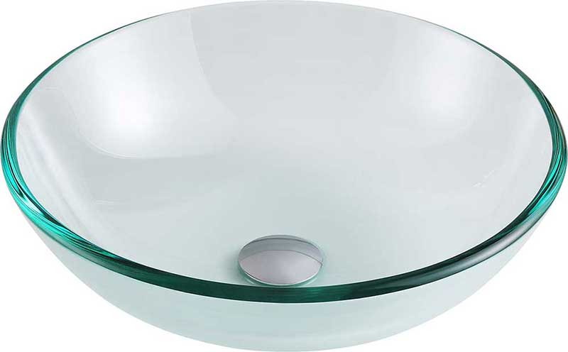 Anzzi Etude Series Deco-Glass Vessel Sink in Lustrous Clear with Enti Faucet in Chrome 2
