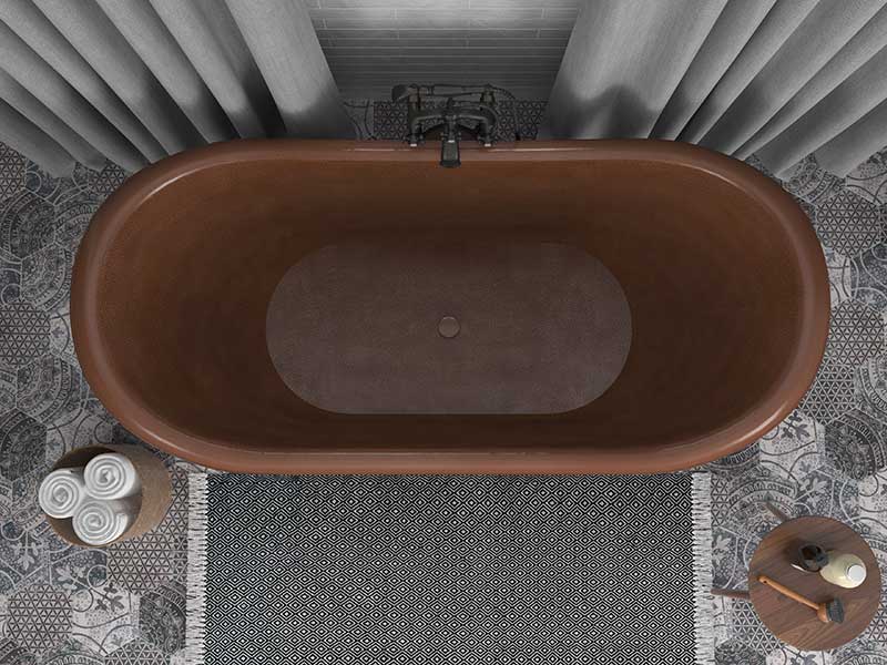 Anzzi Aeris 66 in. Handmade Copper Double Slipper Clawfoot Non-Whirlpool Bathtub in Hammered Antique Copper BT-013 4