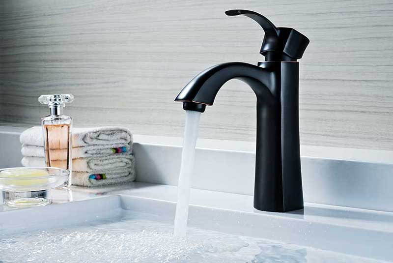 Anzzi Rhythm Series Single Handle Bathroom Sink Faucet in Oil Rubbed Bronze 2