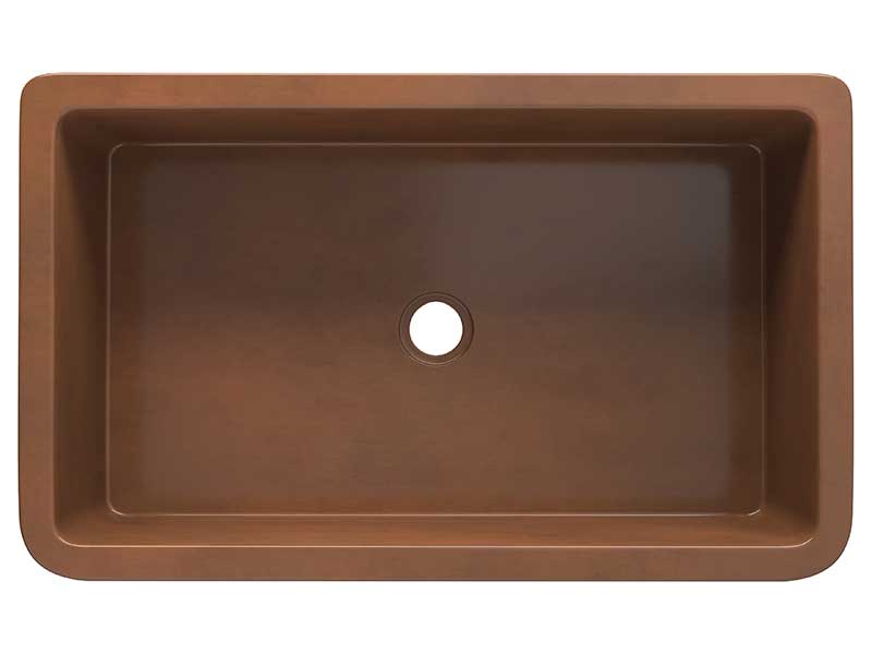 Anzzi Thracian Farmhouse Handmade Copper 36 in. 0-Hole Single Bowl Kitchen Sink with Flower Design Panel in Polished Antique Copper SK-017 6