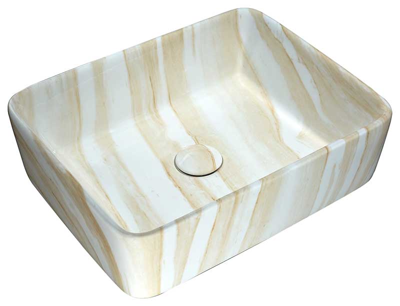 Anzzi Marbled Series Ceramic Vessel Sink in Marbled Cream Finish LS-AZ243