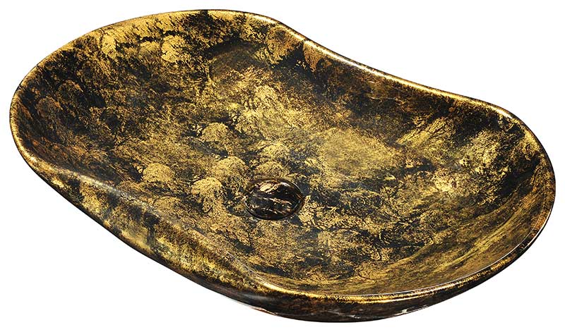 Anzzi Apollo Gold Ceramic Vessel Sink in Apollo Gold Finish LS-AZ239
