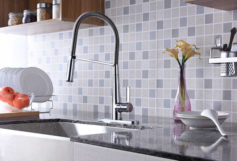 Anzzi Apollo Single Handle Pull-Down Sprayer Kitchen Faucet in Polished Chrome KF-AZ188CH 2