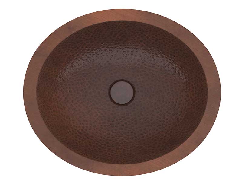 Anzzi Nepal 19 in. Drop-in Oval Bathroom Sink in Hammered Antique Copper BS-001 5