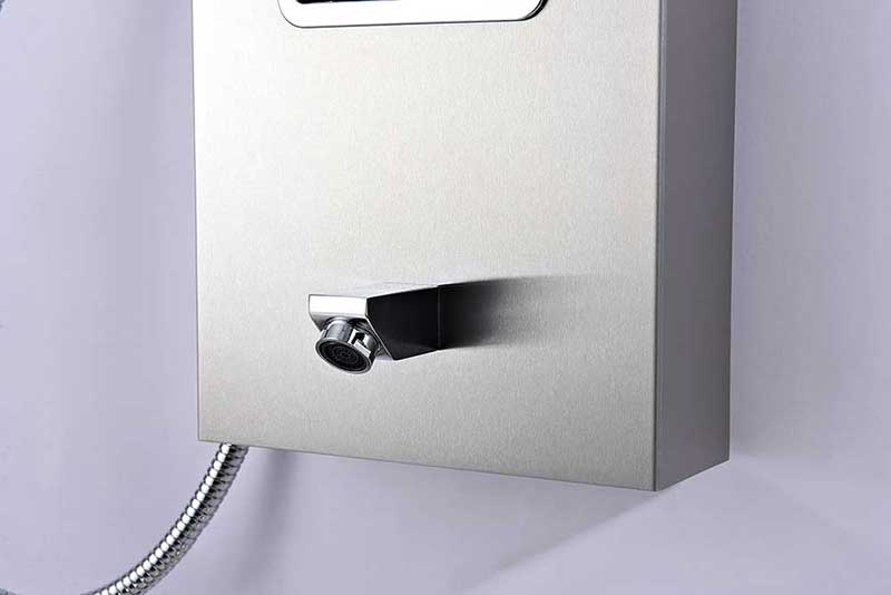 Anzzi MESA Series 64 in. Full Body Shower Panel System with Heavy Rain Shower and Spray Wand in Brushed Steel 2