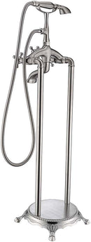 Anzzi Tugela 3-Handle Claw Foot Tub Faucet with Hand Shower in Brushed Nickel FS-AZ0052BN 16
