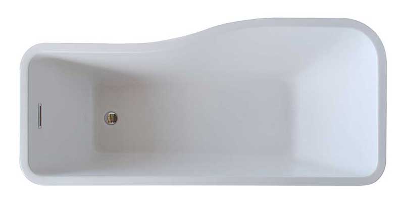 Anzzi Salva 68.8 in. One Piece Acrylic Freestanding Bathtub in Glossy White 3