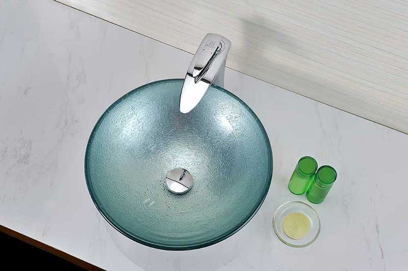 Anzzi Spirito Series Deco-Glass Vessel Sink in Churning Silver 3