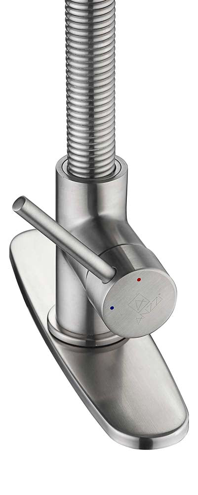 Anzzi Step Single Handle Pull-Down Sprayer Kitchen Faucet in Brushed Nickel KF-AZ194BN 11