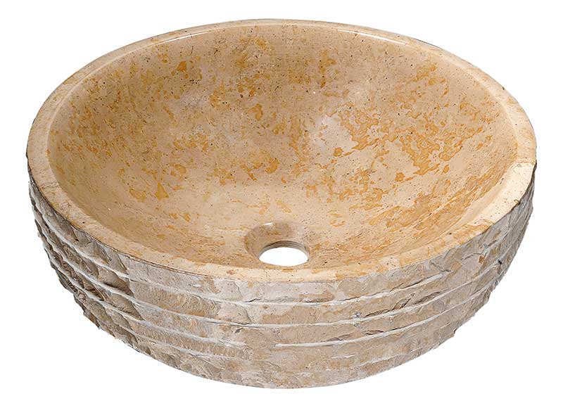 Anzzi Desert Chalice Natural Stone Vessel Sink in Classic Cream LS-AZ314