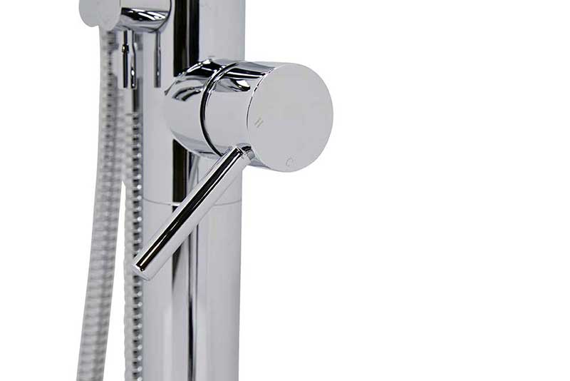 Anzzi Kros Series 2-Handle Freestanding Claw Foot Tub Faucet with Hand shower in Polished Chrome 7
