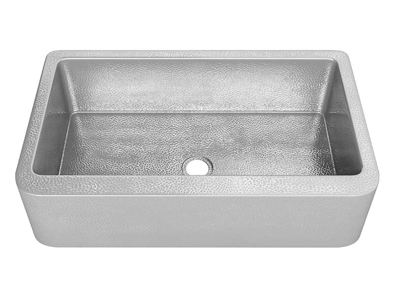 Anzzi Parthia Farmhouse Handmade Copper 36 in. 0-Hole Single Bowl Kitchen Sink in Hammered Nickel SK-021 7