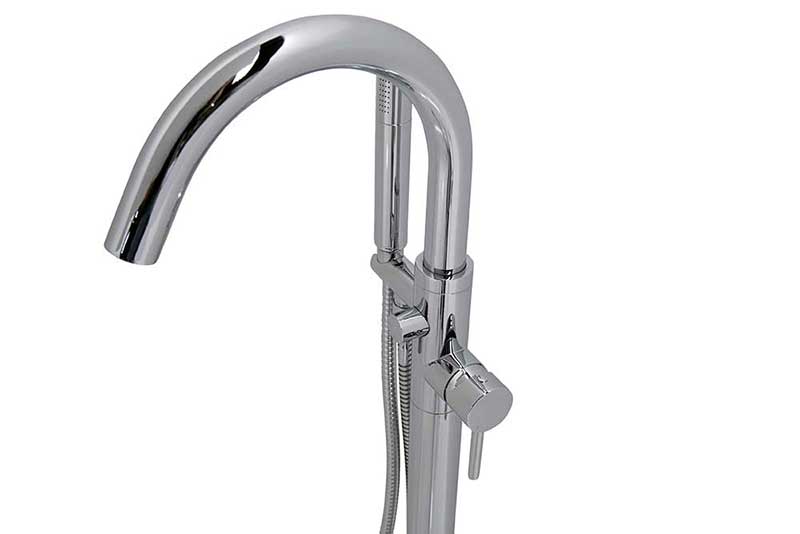 Anzzi Dualita 5.3 ft. Acrylic Freestanding Non-Whirlpool Bathtub in Black and Kros Series Faucet in Chrome 7