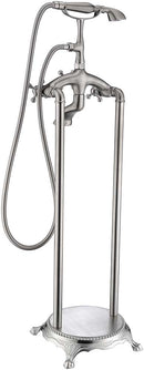 Anzzi Tugela 3-Handle Claw Foot Tub Faucet with Hand Shower in Brushed Nickel FS-AZ0052BN 17