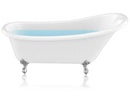 Anzzi 67.32” Diamante Slipper-Style Acrylic Claw Foot Tub in White FT-CF131FAFT-CH