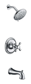 Anzzi Mesto Series Single Handle Wall Mounted Showerhead and Bath Faucet Set in Polished Chrome