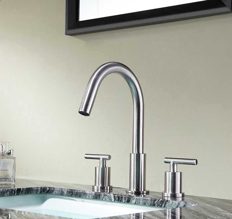 Anzzi Roman 8 in. Widespread 2-Handle Bathroom Faucet in Brushed Nickel L-AZ190BN 3