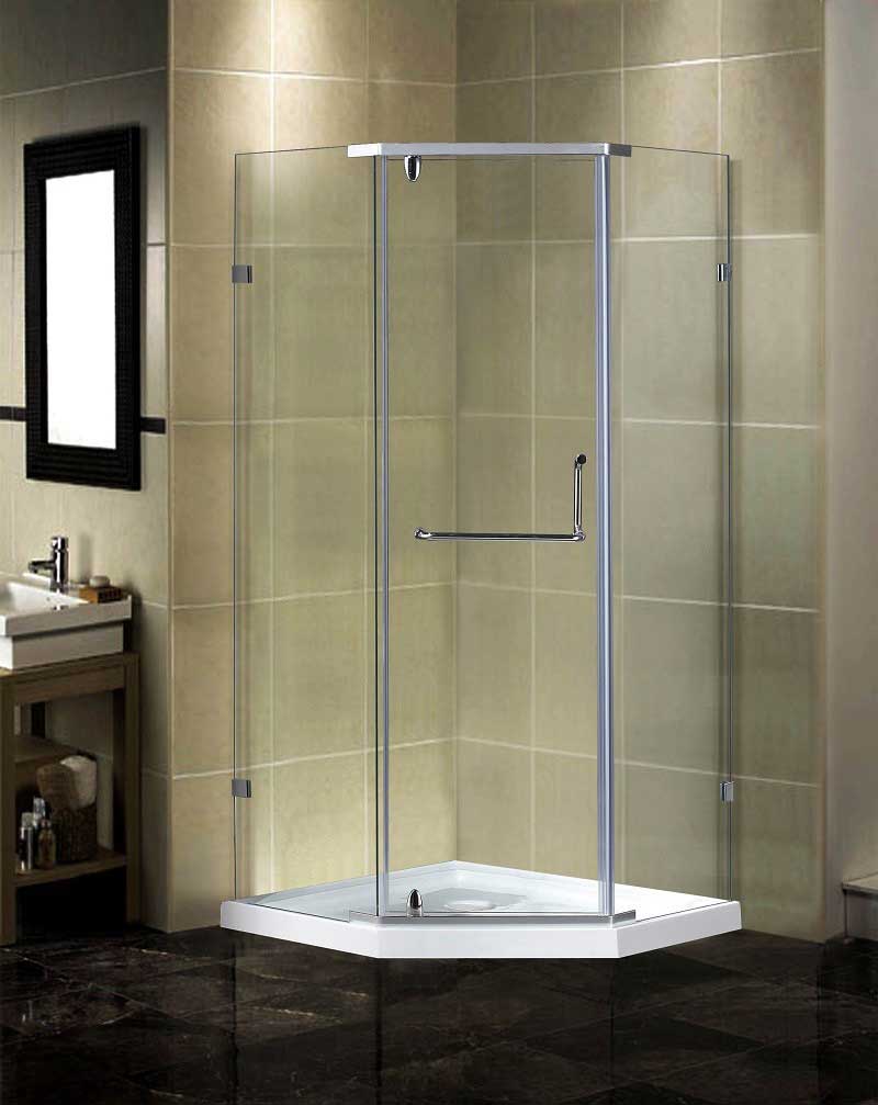Aston Semi-Frameless Neo-Angle Shower Enclosure with Low-Profile Base