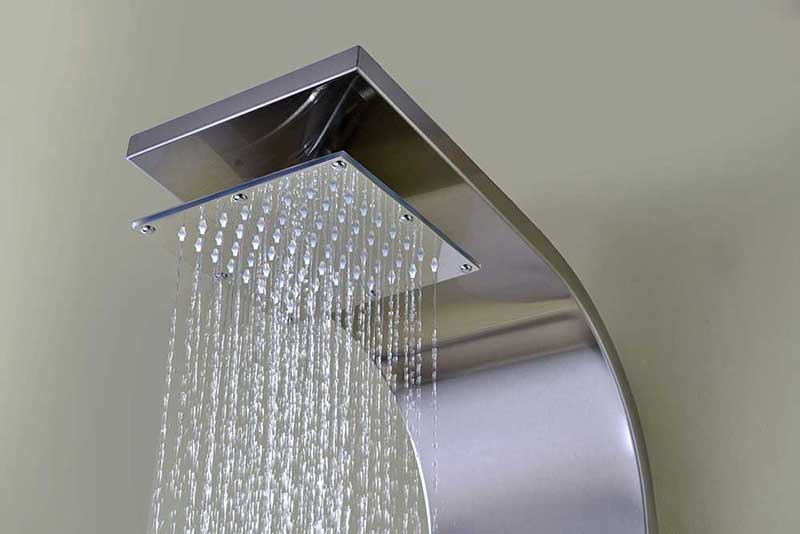 Anzzi Echo 63.5 in. 4-Jetted Full Body Shower Panel with Heavy Rain Shower and Spray Wand in Brushed Stainless Steel 6
