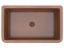 Anzzi Wand Farmhouse Handmade Copper 36 in. 0-Hole Single Bowl Kitchen Sink with Flower Design Panel in Polished Antique Copper K-AZ256 5