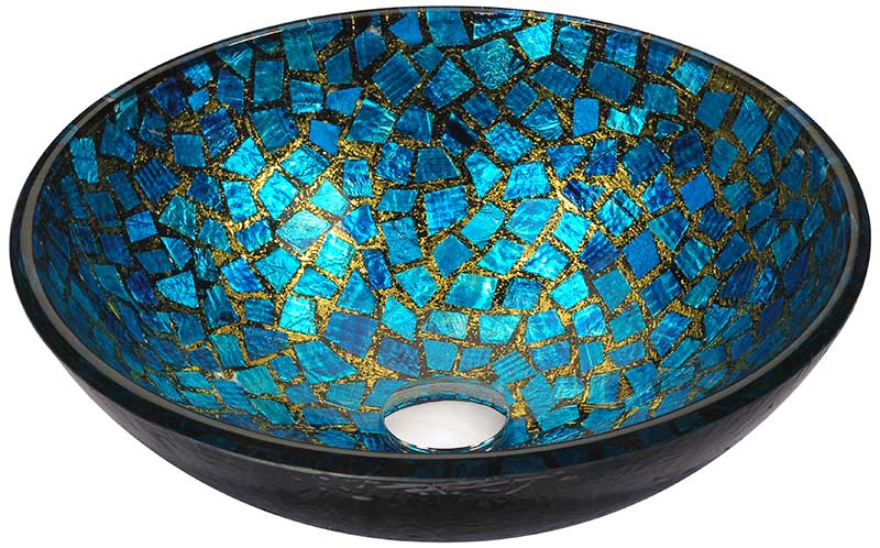 Anzzi Mosaic Series Vessel Sink in Blue/Gold Mosaic LS-AZ198