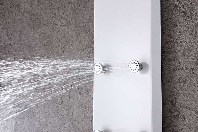 Anzzi Donna 60 in. 6-Jetted Full Body Shower Panel with Heavy Rain Shower and Spray Wand in White SP-AZ028 9