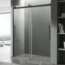 Anzzi Stellar Series 60 in. x 76 in. Frameless Sliding Shower Door with Handle in Matte Black