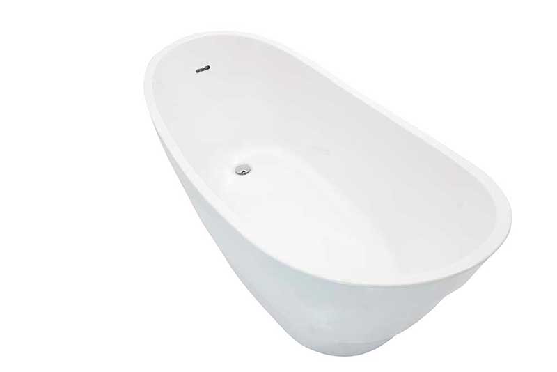 Anzzi Stratus 5.6 ft. Acrylic Freestanding Non-Whirlpool Bathtub in White and Sens Series Faucet in Chrome 3