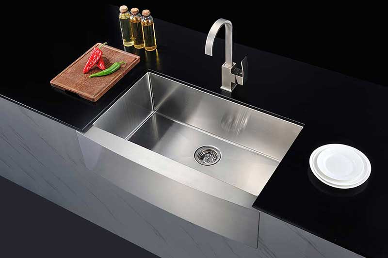 Anzzi ELYSIAN Series 36 in. Farm House Single Basin Handmade Stainless Steel Kitchen Sink 3