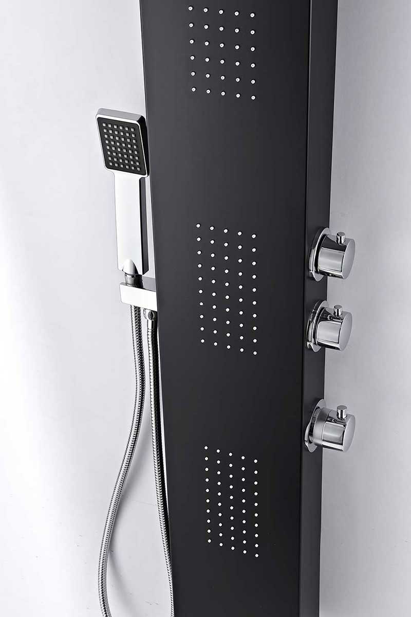 Anzzi LEVEL Series 66 in. Full Body Shower Panel System with Heavy Rain Shower and Spray Wand in Black 2