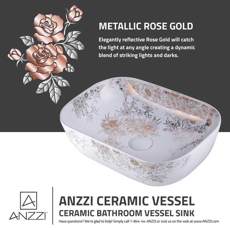 Anzzi Breeze Basin Series Ceramic Vessel Sink in Rose Gold LS-AZ229 7