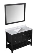 Anzzi Montaigne 48 in. W x 22 in. D Vanity in Espresso with Marble Vanity Top in Carrara White with White Basin and Mirror