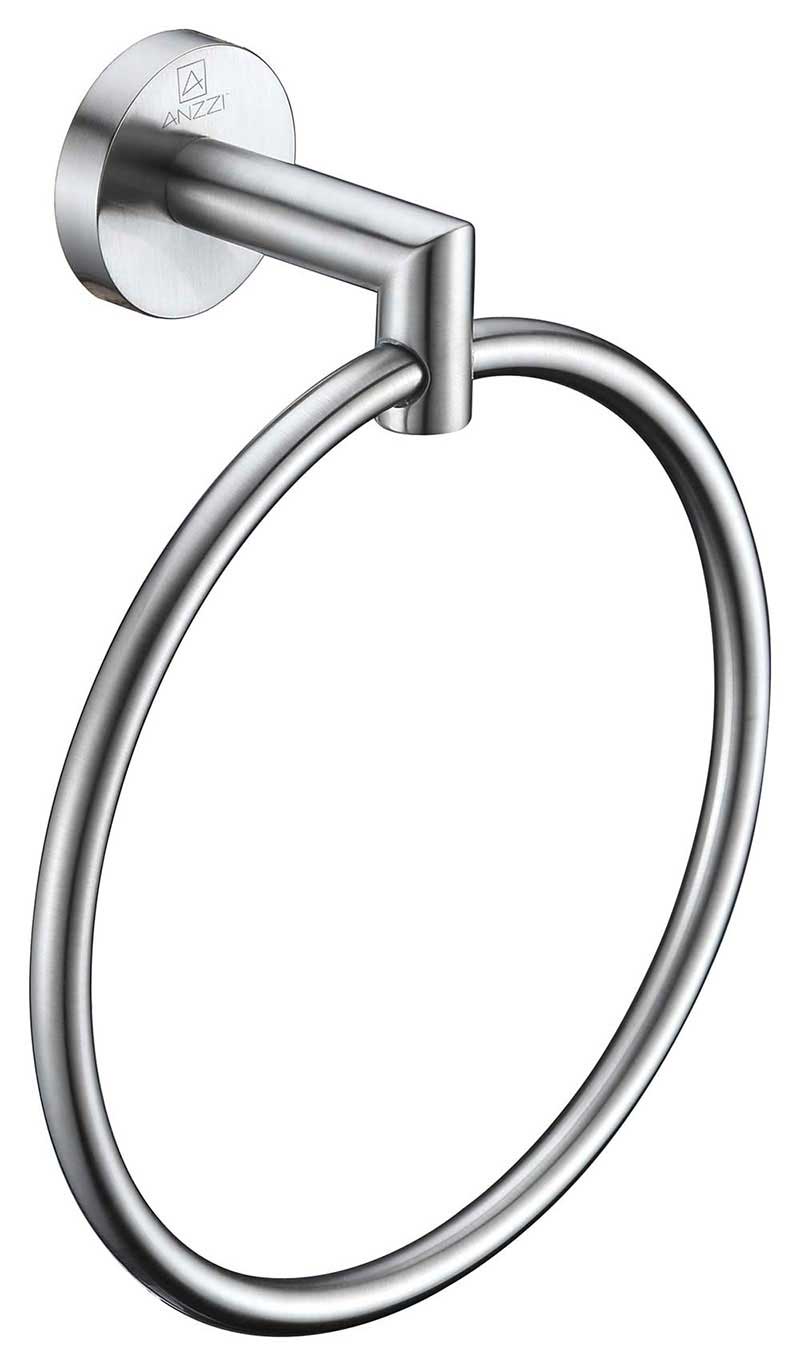 Anzzi Caster 2 Series Towel Ring in Brushed Nickel