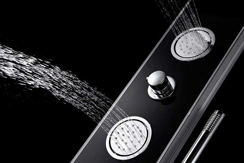 Anzzi LLANO Series 66 in. Full Body Shower Panel System with Heavy Rain Shower and Spray Wand in Black 3