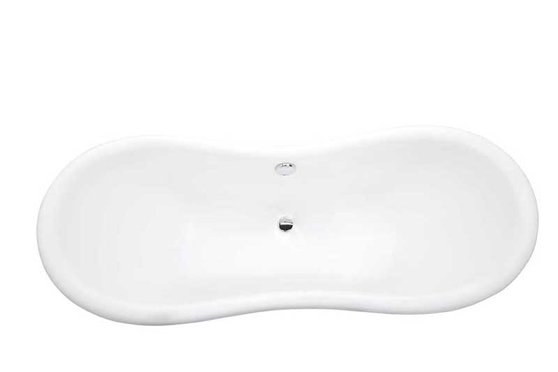Anzzi Aegis 68.75 in. Claw Foot One Piece Acrylic Freestanding Bathtub in Glossy White  6